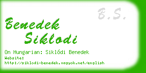 benedek siklodi business card