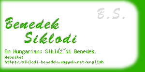 benedek siklodi business card